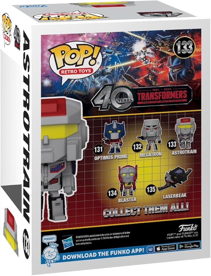 Figura Funko Pop! 40 Aniversario Transformers (133) Astrotrain 3a+