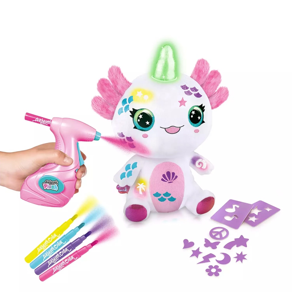 Airbrush - Peluche de Ajolote  para Personalizar con 100 Plantillas 6a+