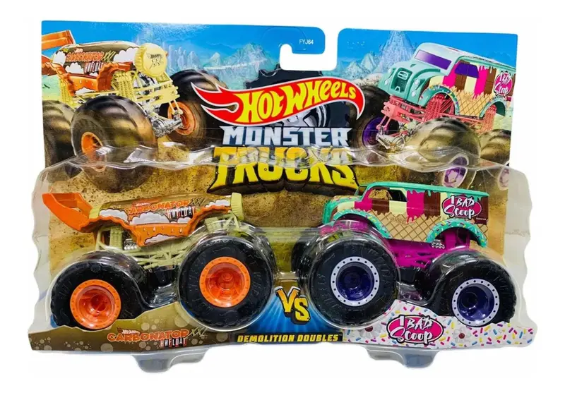 Hot Wheels - Monster Trucks  Doble Demolición Blister Set/2 Surt/4 3a+
