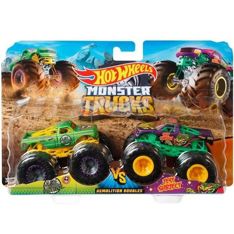 Hot Wheels - Monster Trucks  Doble Demolición Blister Set/2 Surt/4 3a+
