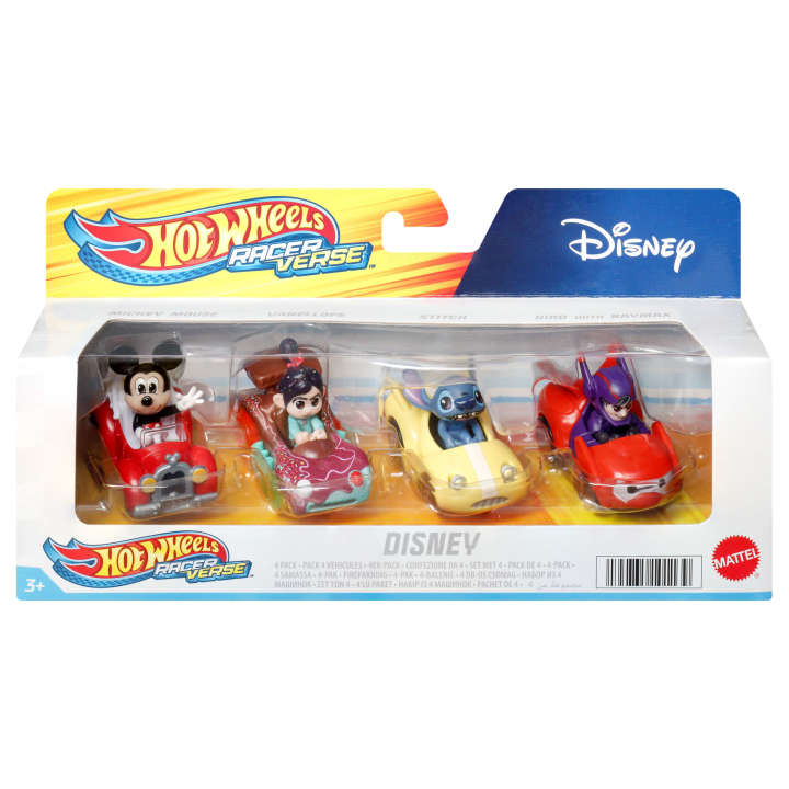 Hot Wheels - Carros  Racer Verse Set/4 Personajes Disney 3a+
