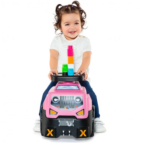 Carro Montable con 10 Bloques 3e1 1a+ Rosado