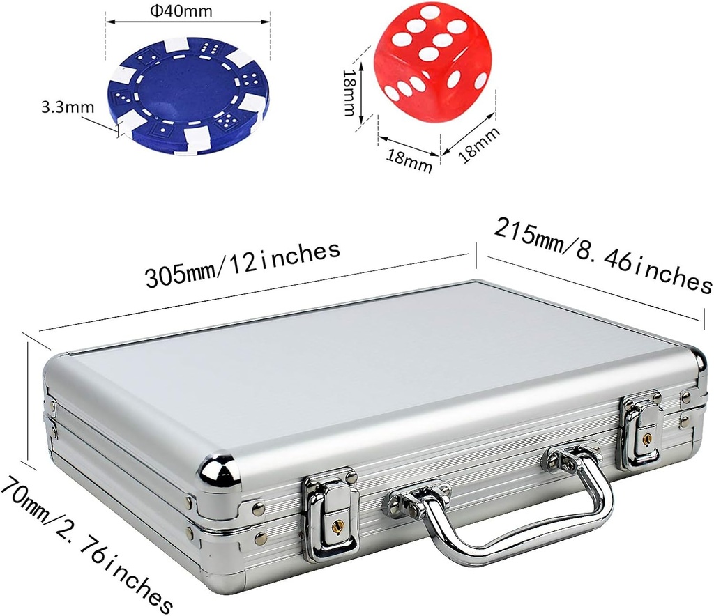 Juego de Poker Caja de Aluminio Deluxe