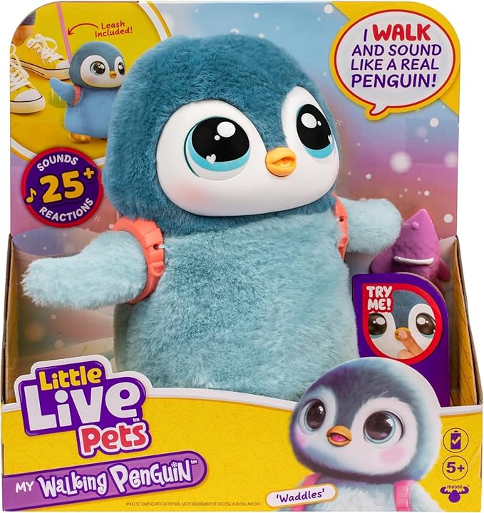 Mi Mascota Pingüino Andante con Sonidos y Movimientos Little Live  5a+