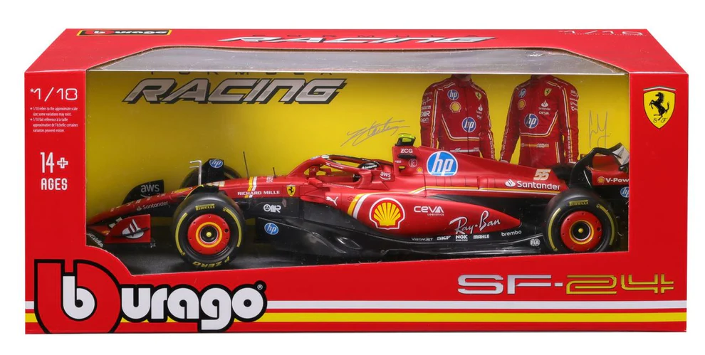 Carro Formula 1 Ferrari SF-24 C.Leclerc #16 Esc 1/18 14a+