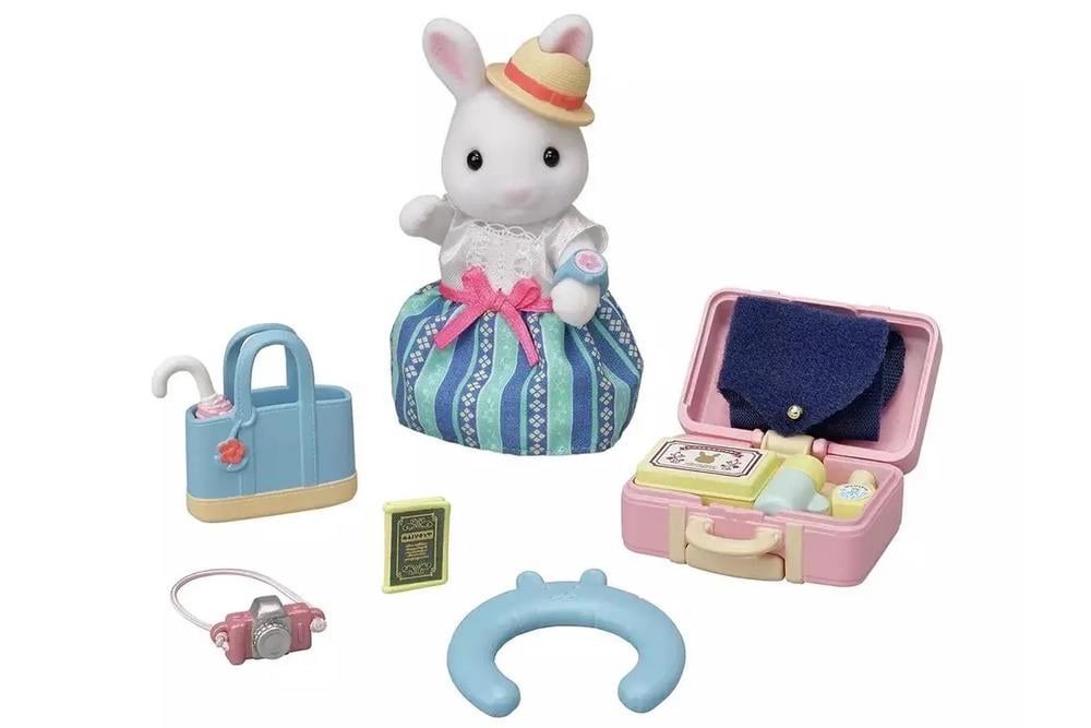 Familias Sylvanian Set de Viaje de Fin de Semana Madre Conejo Nieve 3a+