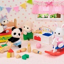 Familias Sylvanian Caja de Juguetes para Bebé Conejo de Nieve y Panda 3a+