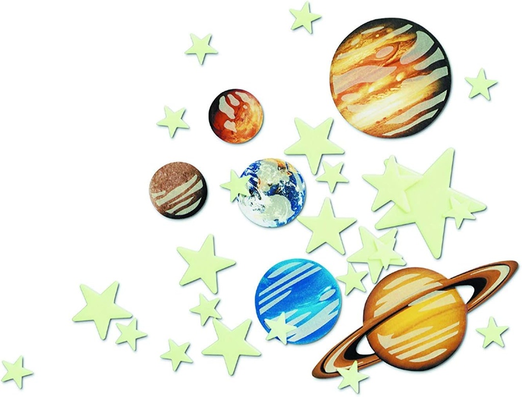 Figuras del Sistema Solar Brillan en la Oscuridad 100pzs
