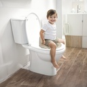 Asiento de Entrenamiento para Inodoro con Respaldo Alto Antideslizante Beige 18m+
