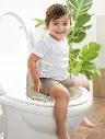 Asiento de Entrenamiento para Inodoro con Respaldo Alto Antideslizante Verde 18m+