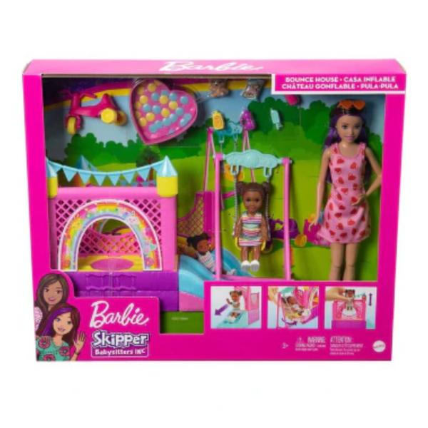 Barbie Muñeca  Skipper Niñera Bounce House 3a+