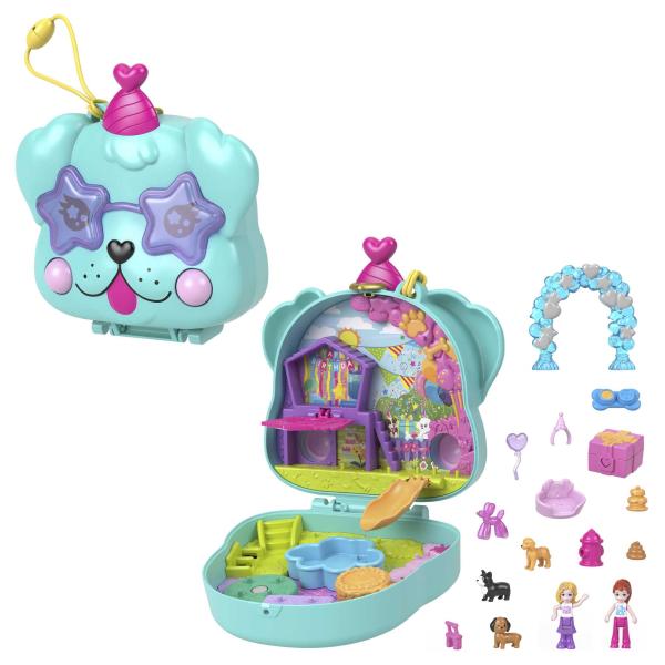 Polly Pocket Estuche de Fiesta de Cumpleaños de Perrito  4a+