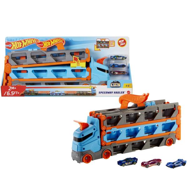 Hot Wheels -  City Remolque Pista de Carreras 4a+