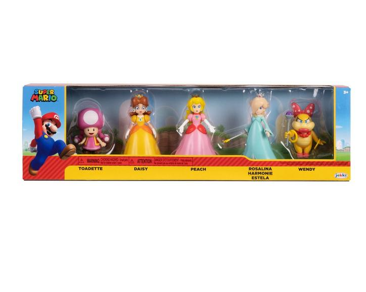 Figuras Nintendo Super Mario Bross Set/5 3a+ ( Toadette-Daisy-Peach-Rosalina y Wendy)