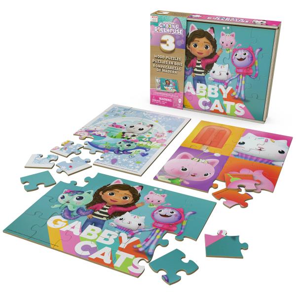 Boing Toys Games - Rompecabezas Madera 3en1 Gabby¨s Dollhouse 3a+