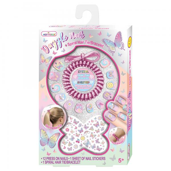 Juego de Uñas Pulsera Espiral y Cola Mariposas 5a+