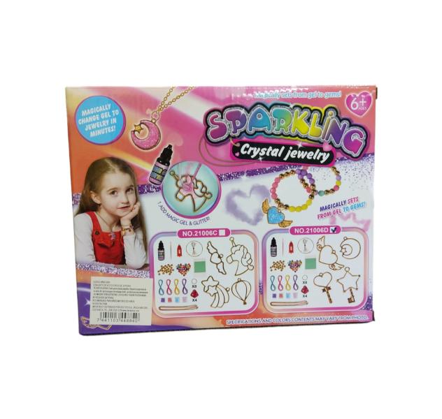 Set de Joyeria con Gel Mágico,Brillo y Abalorios de Corazones 6a+