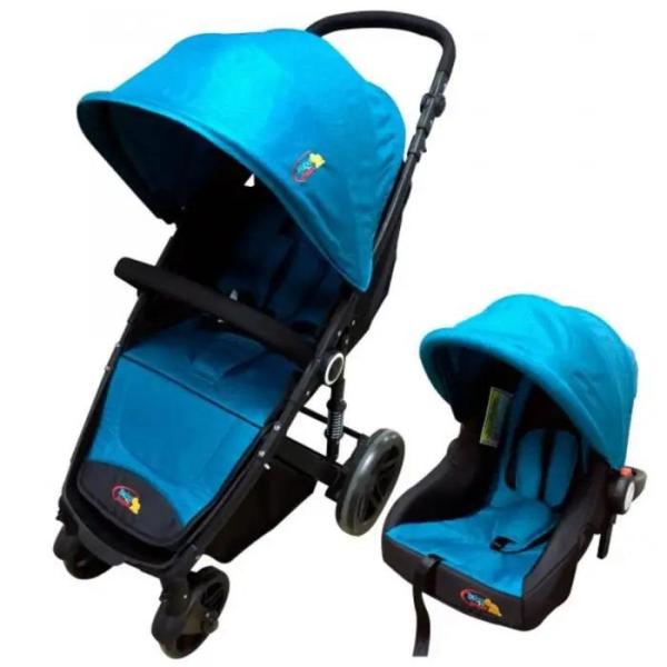 Baby Basics Coche 4 Ruedas con Portabebe 15kg Max Turquesa (449786)