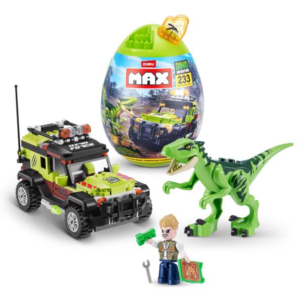 Huevos con Bloques de Construccion Max Dino Aventura 252Pzs 6a+
