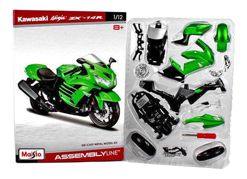 Moto Kawasaki Ninja ZX-14R Verde de Armar Esc: 1:12 8a+ (391975)