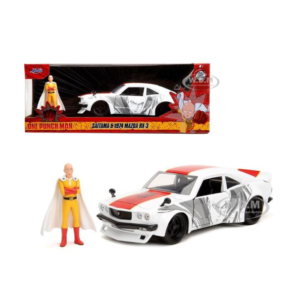 Carro 1:24 Mazda RX-7 con Figura de One Punch Man 8a+