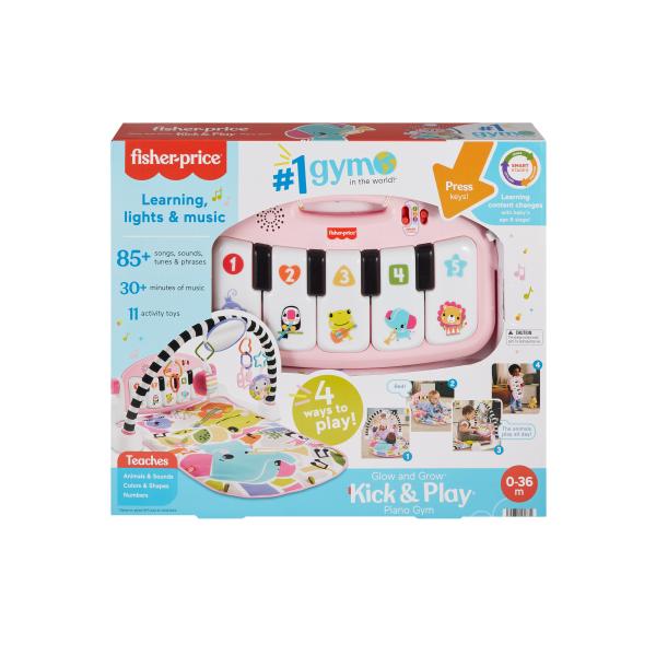 Fisher Price / Gimnasio Rosa Piano Pataditas Musicales Brilla y Crece Rosado 0m+