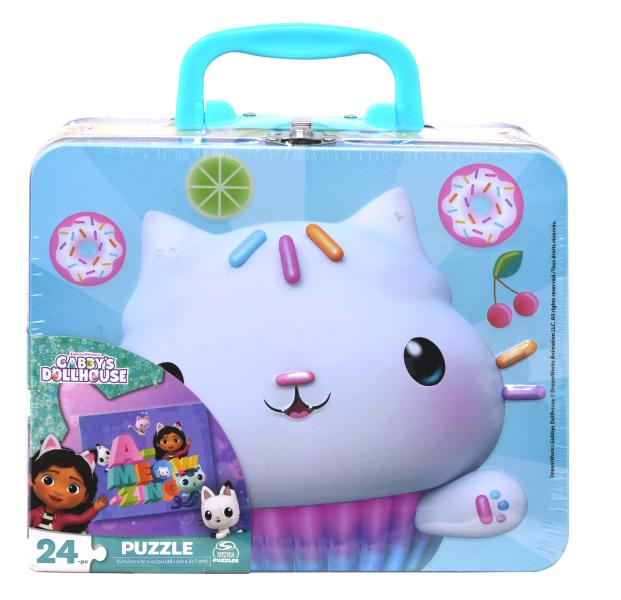 Rompecabezas 24 Pzs Caja Metalica de la Casa de Muñecas de Gabby´s 3a+