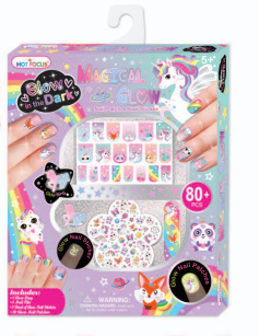 Juego de Stiker para Uñas Mágico Brilla en la Oscuridad 80 pzs 5a+