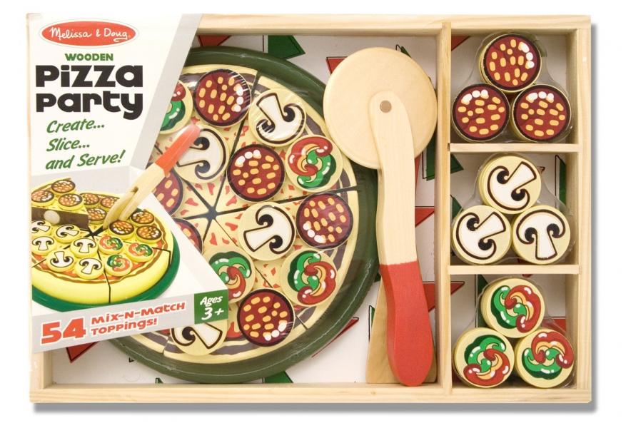 Pizza de Madera con Piezas de Encajar en Set (10167) 3a+