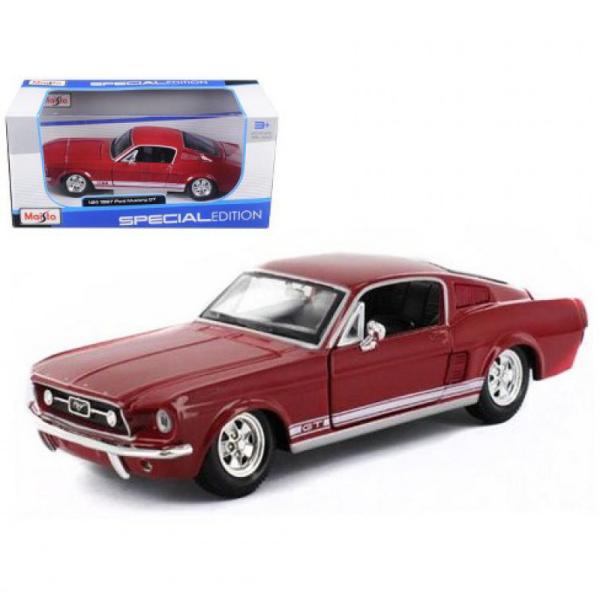 Carro Ford Mustang GT Rojo1967 Esc:1:24 3a+ (001027)