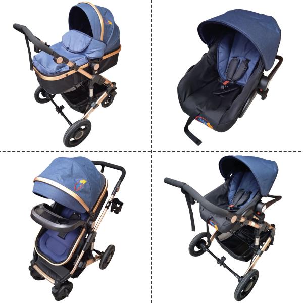 Coche para Bebé 4 en 1 (Silla de Carro, Moisés, Portabebe) 0m+ (447546)