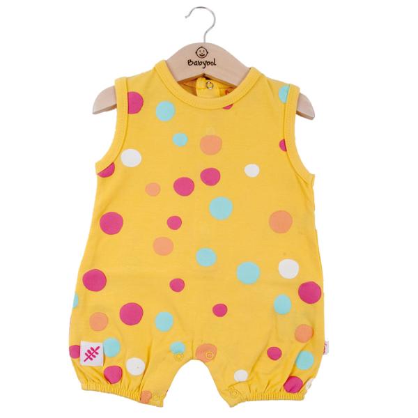Mameluco de Tirantes en Caja  Amarillo C/ Bolitas Niña 3m (610477)