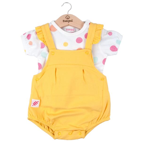 Conjunto de 2 Piezas Overol Corto C/ Blusa Amarillo 9m (611788)