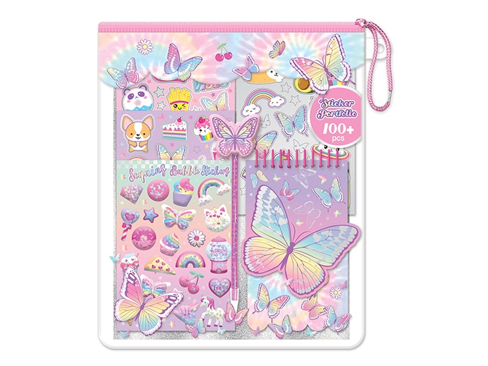Estuche de Libreta con Stiker de Mariposas  100Pzs  5a+
