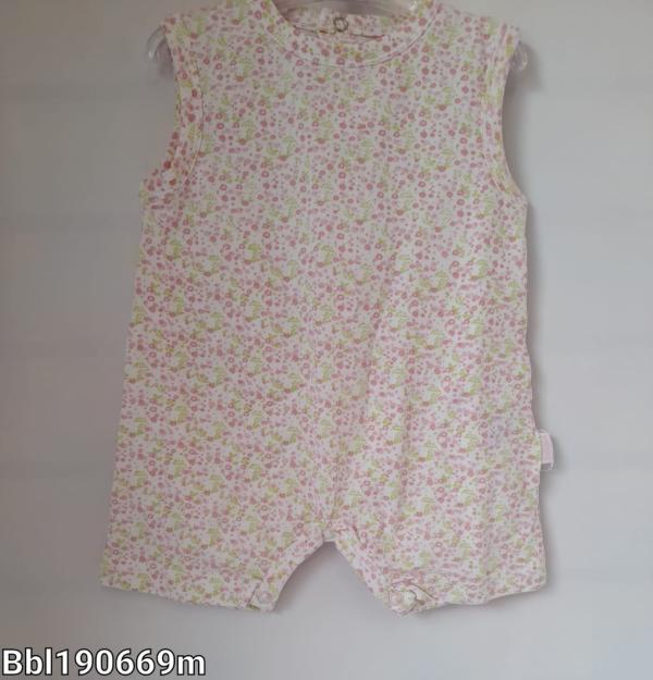 Mameluco Corto sin Mangas Flores Caja de Regalo 9m