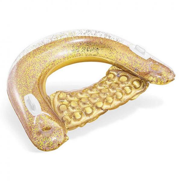 Flotador Sillón Inflable Glitter Surt/2 (Rosado-Oro)