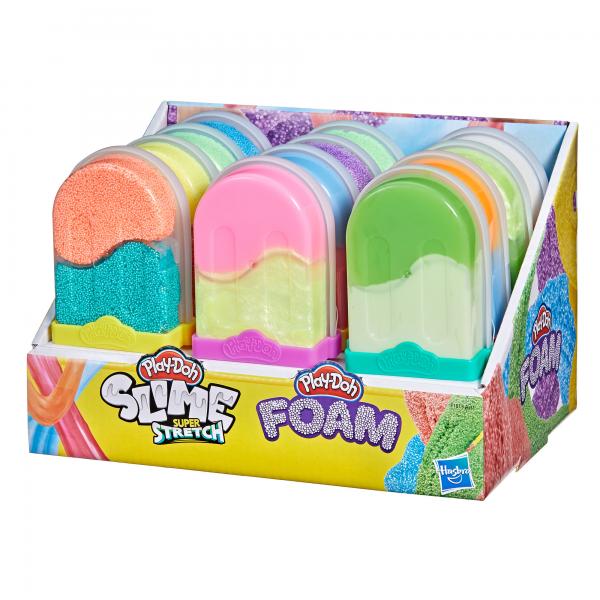 Play-Doh - Paletas Slime Súper Strech y Foam Surt/6 C/Uno Display/12 3a+