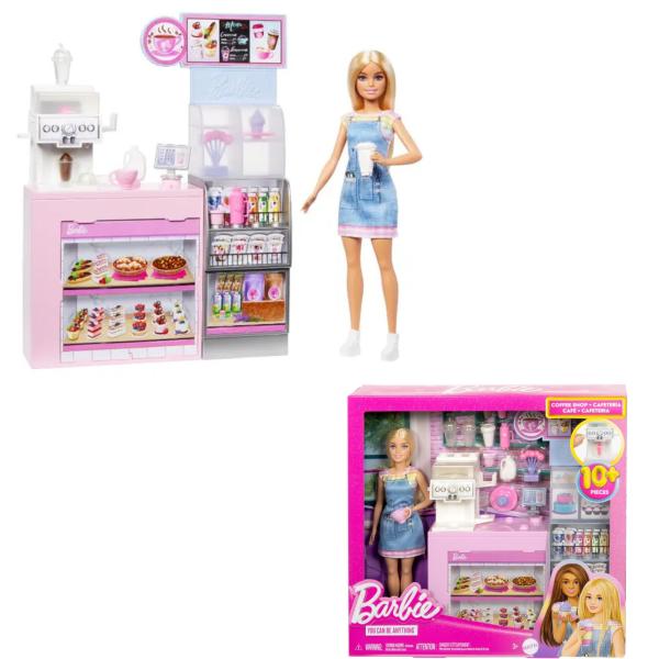Muñeca Barbie con Cafeteria 10Pzs 3a+