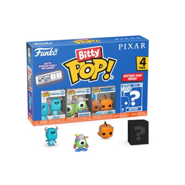 Set/4 Figura Funko Pop! Bitty Disney Pixar Displ/12 3a+