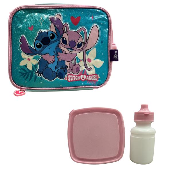 Lonchera con Taza y Botella Disney Stitch & Angel (STILA354)