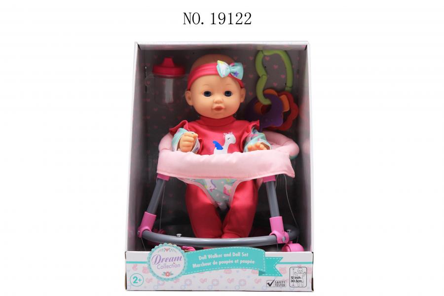 Bebé y Andadera con Accesorios 30,5cm Dream Collection 2a+