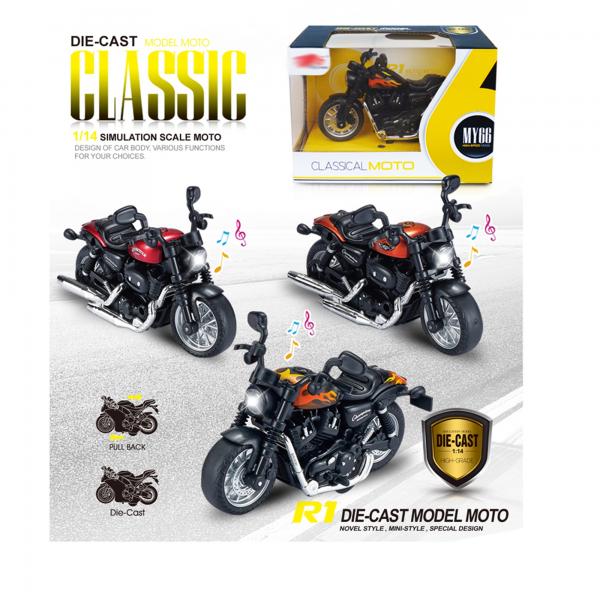 Motocicleta Clásica Die-Cast Luz y Sonidos Surt/3 3a+(443487)