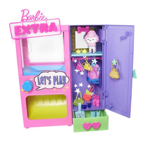 Closet y Máquina de Sorpresas Barbie Extra c/Accesorios 20 pzs 3a+