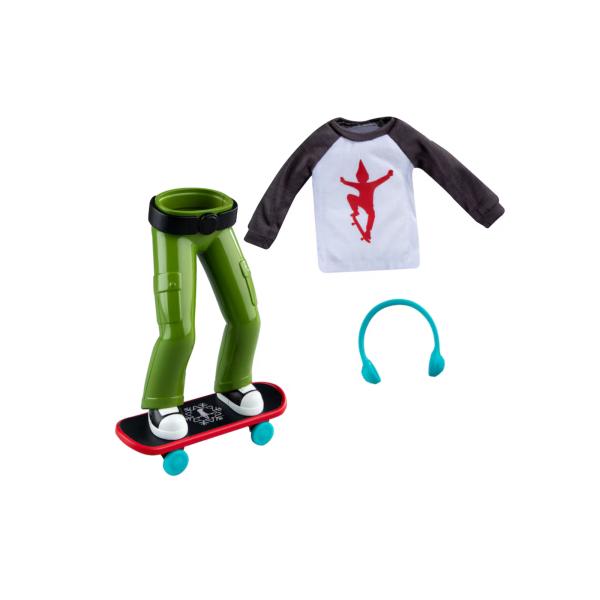 Ropa y Accesorios Skater Pantalones /Plástico Rígido c/Patineta p Elfo Displ/6 3A  Figura no Incluida+