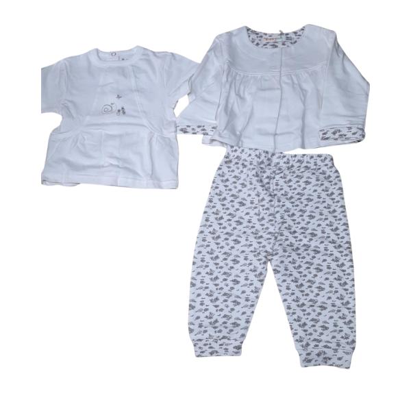 Pijama 2 Piezas Ballena Blanca Caja de Regalo 9m+