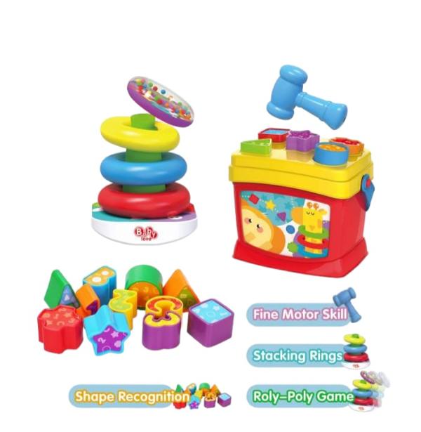 Juego de Torre Apilalable y Cubo de Encajar 12m+ (450188)