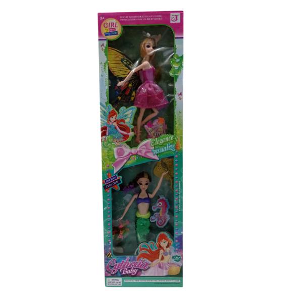 Muñeca Set/2 Sirena y Mariposa 3a+ (455923)