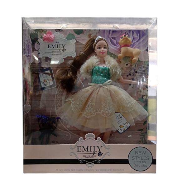 Muñeca Emily Estrella en Ascenso con Perrito 3a+ (455985)