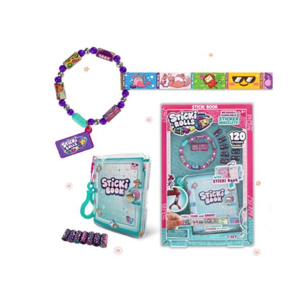 Pulseras con 120 Stickers con Libreta de Stickers 5a+ (Sticki Rolls)