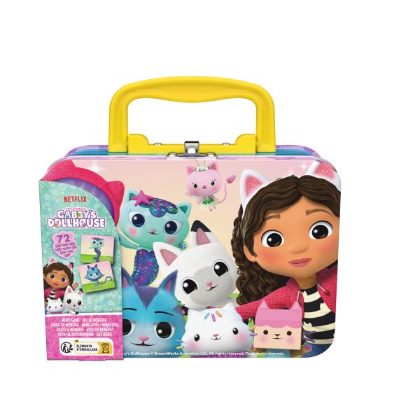 Juego de Mesa de Memoria de la Casa de Muñecas de Gabby's Caja Metalica 3a+